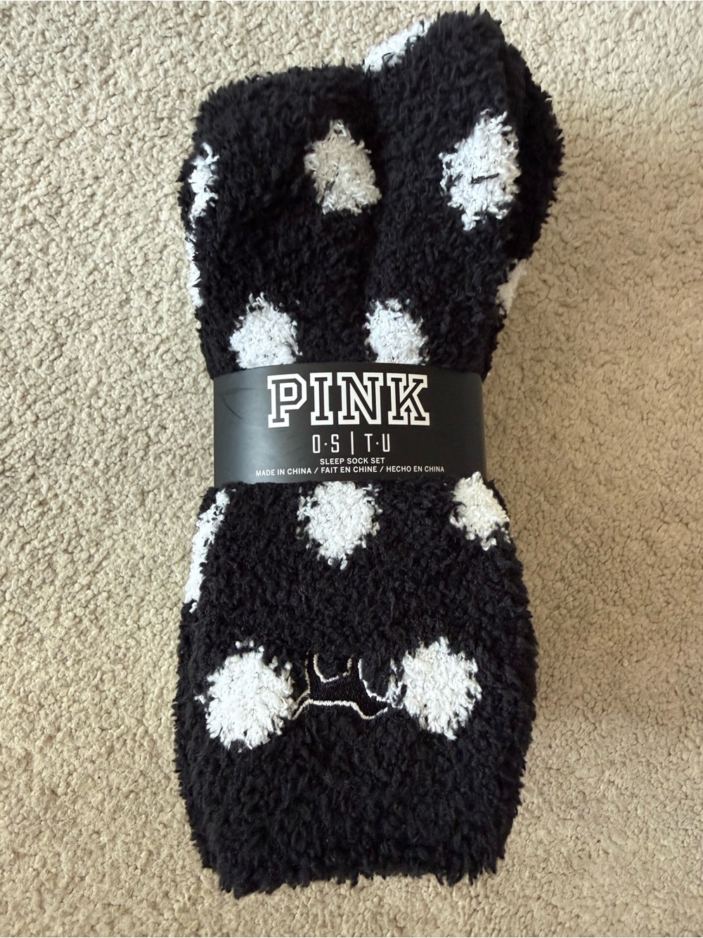 NWT! Victoria's Secret Pink Polka Dot Socks One Size 2 Pack